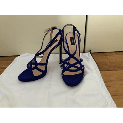 Pre-owned Pinko Sandals In Navy