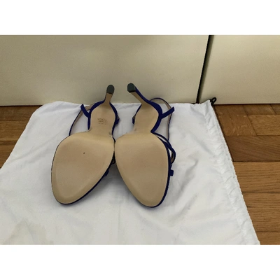 Pre-owned Pinko Sandals In Navy