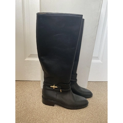 Pre-owned Balenciaga Leather Riding Boots In Black