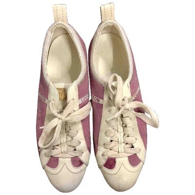 Pre-owned Louis Vuitton Pink Suede Trainers