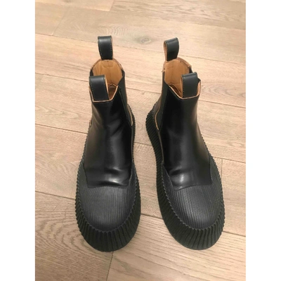Pre-owned Jil Sander Black Leather Ankle Boots
