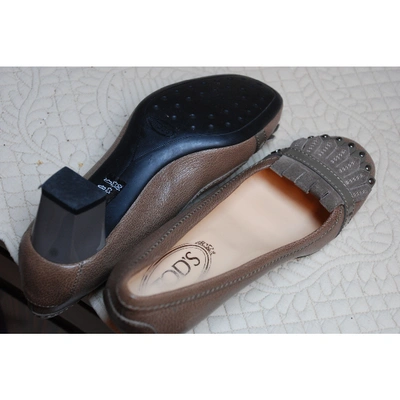 Pre-owned Tod's Grey Leather Heels