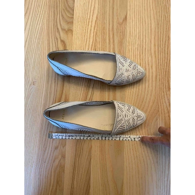 Pre-owned Aerin Leather Ballet Flats In Beige