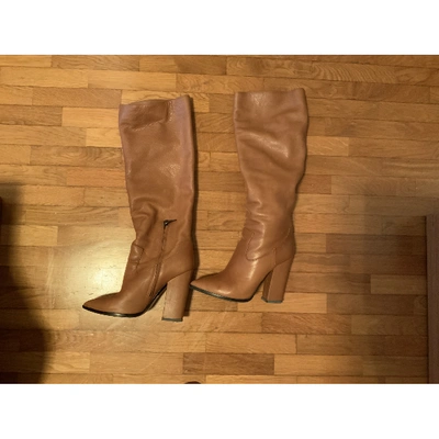 Pre-owned Greymer Leather Boots In Camel