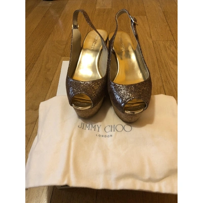 Pre-owned Jimmy Choo Leather Sandals In Gold