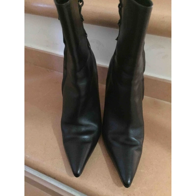Pre-owned Philosophy Di Alberta Ferretti Black Leather Ankle Boots