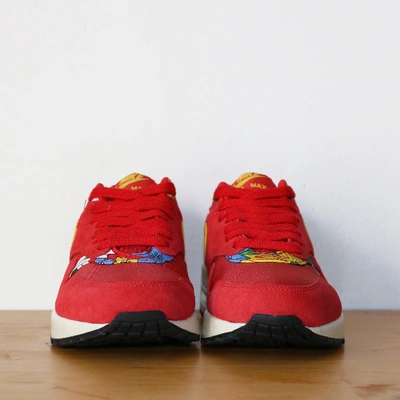 Pre-owned Nike Air Max 1 Leather Trainers In Red