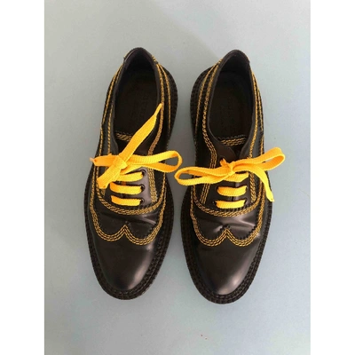 Pre-owned Burberry Black Leather Lace Ups