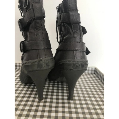 Pre-owned Ash Grey Leather Ankle Boots