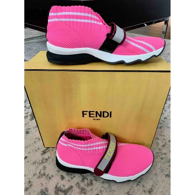 Pre-owned Fendi Cloth Trainers In Pink