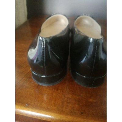 Pre-owned Prada Patent Leather Ballet Flats In Black