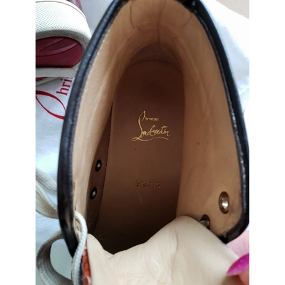Pre-owned Christian Louboutin Patent Leather Trainers In Brown