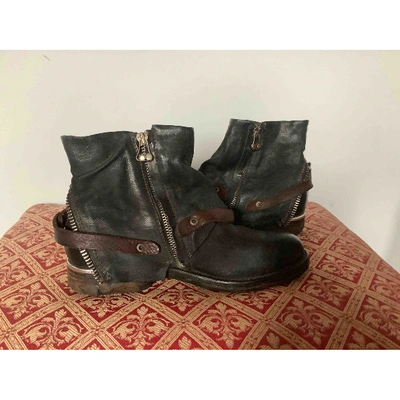 Pre-owned As98 Black Leather Boots