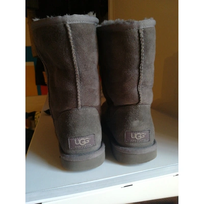 Pre-owned Ugg Grey Leather Ankle Boots