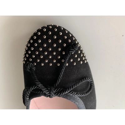 Pre-owned Pretty Ballerinas Black Suede Ballet Flats