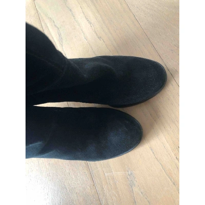 Pre-owned Tila March Black Suede Boots