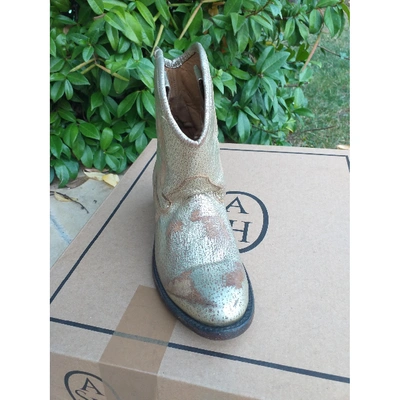 Pre-owned Ash Grey Leather Ankle Boots