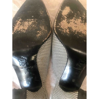 Pre-owned Versace Cloth Mules & Clogs In Black