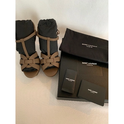 Pre-owned Saint Laurent Tribute Leather Sandal In Other