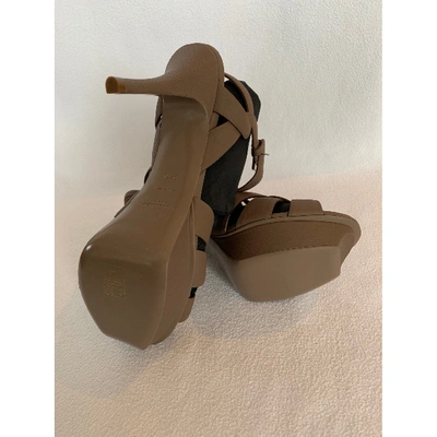 Pre-owned Saint Laurent Tribute Leather Sandal In Other