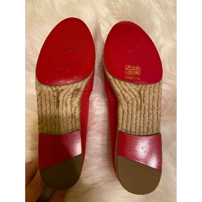 Pre-owned Christian Louboutin Red Synthetic Espadrilles