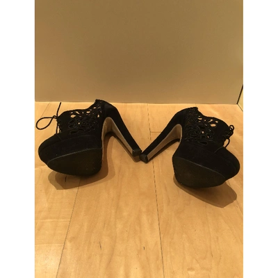 Pre-owned Valentino Garavani Lace Up Boots In Black