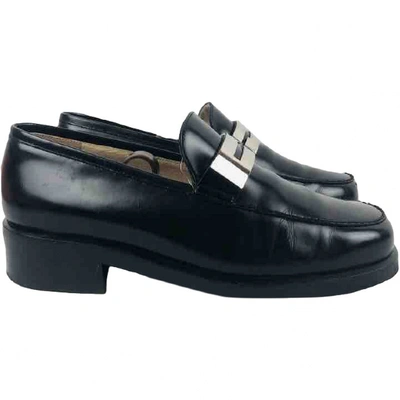 Pre-owned Gucci Black Leather Flats