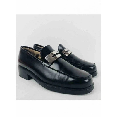 Pre-owned Gucci Black Leather Flats