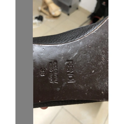 Pre-owned Fendi Leather Ballet Flats In Brown