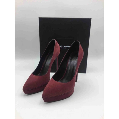 Pre-owned Saint Laurent Heels In Burgundy