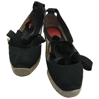 Pre-owned Christian Louboutin Cloth Espadrilles In Black