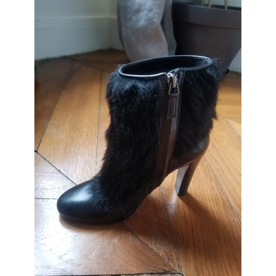 Pre-owned Michel Vivien Leather Ankle Boots In Black