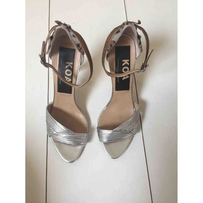 Pre-owned Golden Goose Leather Sandals In Silver