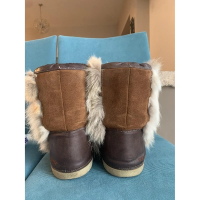 Pre-owned Dsquared2 Brown Raccoon Boots