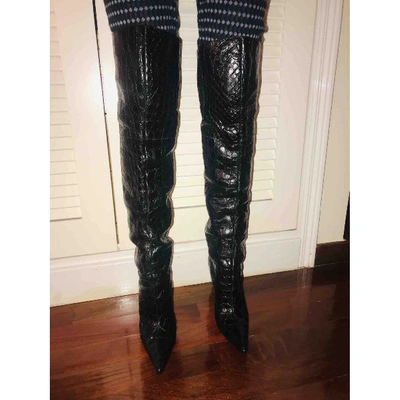 Pre-owned Dolce & Gabbana Black Patent Leather Boots