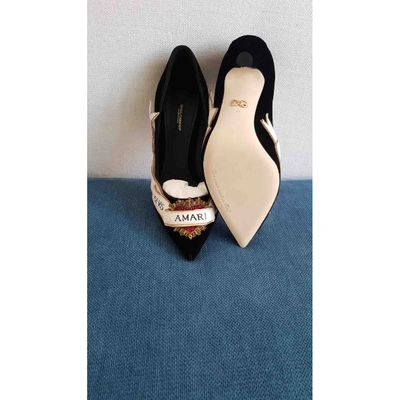 Pre-owned Dolce & Gabbana Black Velvet Heels