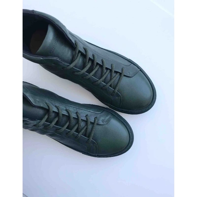 Pre-owned Royal Republiq Green Leather Trainers
