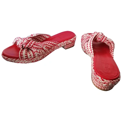 Pre-owned Antolina Paris Cloth Mules In Red