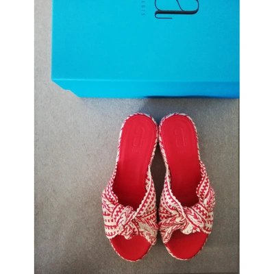 Pre-owned Antolina Paris Cloth Mules In Red