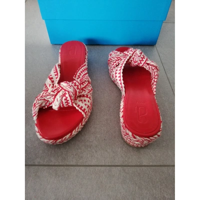 Pre-owned Antolina Paris Cloth Mules In Red