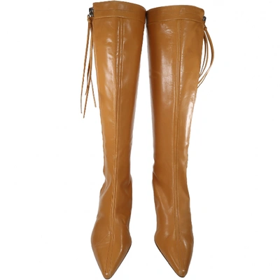 Pre-owned Narciso Rodriguez Leather Boots In Camel