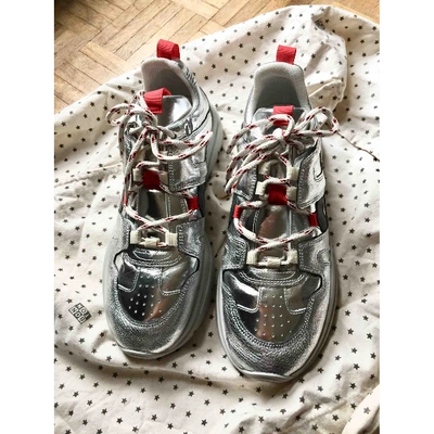 Pre-owned Isabel Marant Kindsay Silver Leather Trainers