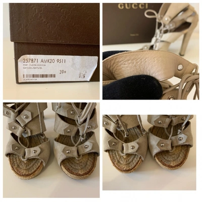 Pre-owned Gucci Beige Suede Espadrilles