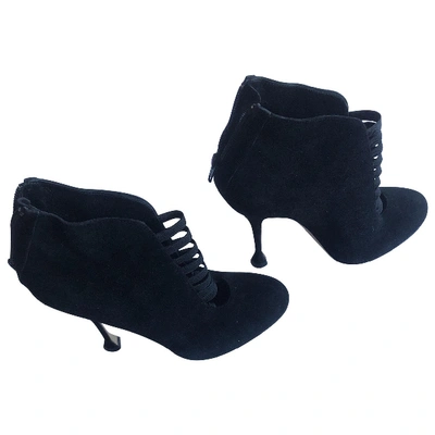 Pre-owned Brian Atwood Ankle Boots In Black