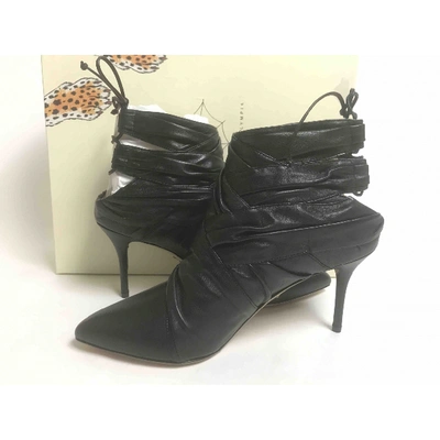 Pre-owned Charlotte Olympia Black Leather Ankle Boots