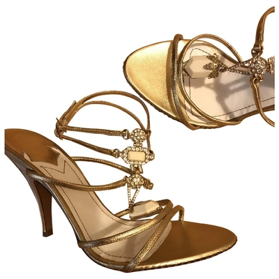 Pre-owned Baldinini Leather Sandals In Gold