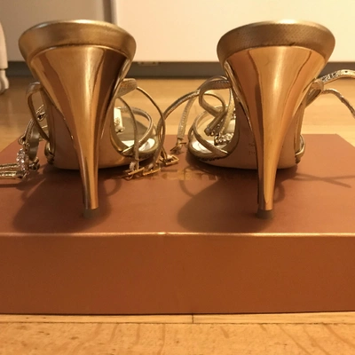 Pre-owned Baldinini Leather Sandals In Gold