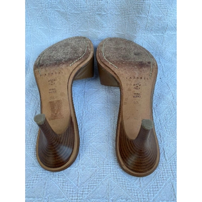 Pre-owned Casadei Leather Mules In Brown
