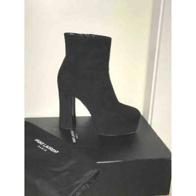 Pre-owned Saint Laurent Billy Ankle Boots In Black
