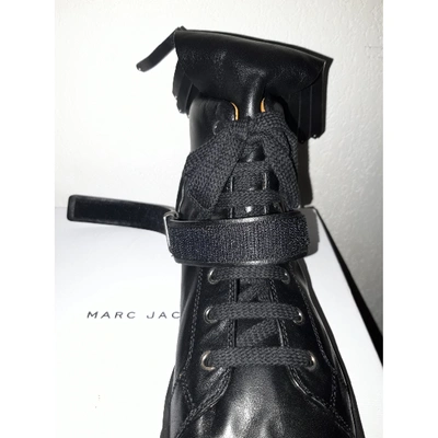 Pre-owned Marc Jacobs Leather Trainers In Black